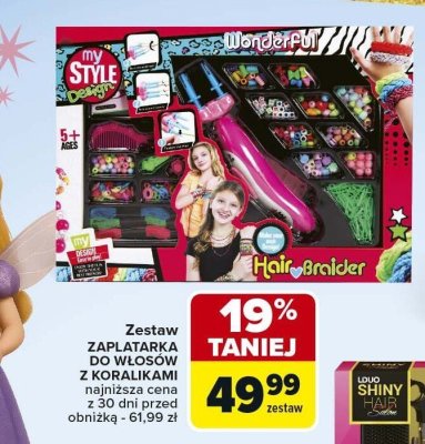 Zestaw ZAPLATARKA DO WŁOSÓW Z KORALIKAMI promocja w Carrefour