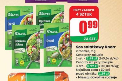 Sos sałatkowy Knorr grecki promocja w Dino