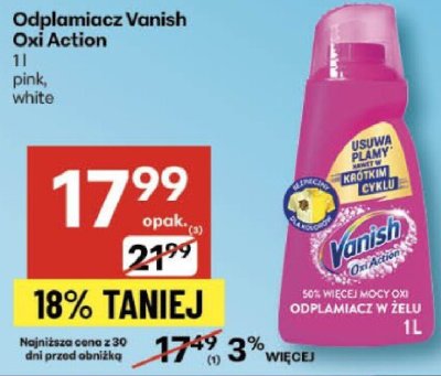 Odplamiacze Vanish Oxi Action pink, white promocja w Delikatesy Centrum