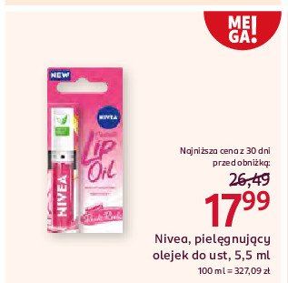 Olejek do ust rose Nivea caring lip oil promocja w Rossmann