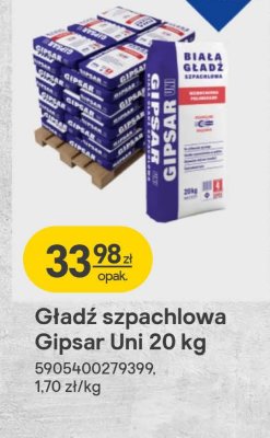 Gładź szpachlowa Gipsar Uni 20 kg promocja w Castorama