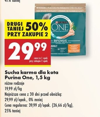 Karma dla kota adult kurczak i pełne ziarna Purina one promocja