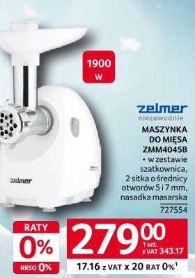 Maszynka do mięsa Zelmer MASZYNKA DO MIĘSA ZMM4045B promocja w Selgros