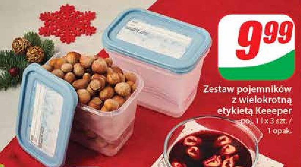 Pojemniki na żywność z etykietą wielokrotnego zapisu prostokątne Keeeper promocja