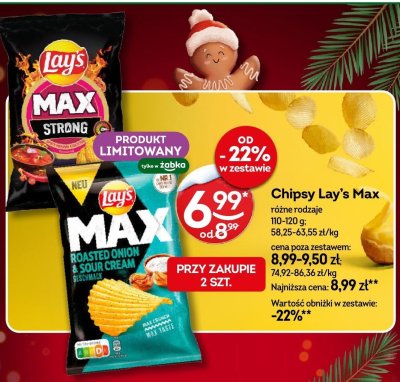 Chipsy Lay's Max różne rodzaje promocja w Żabka