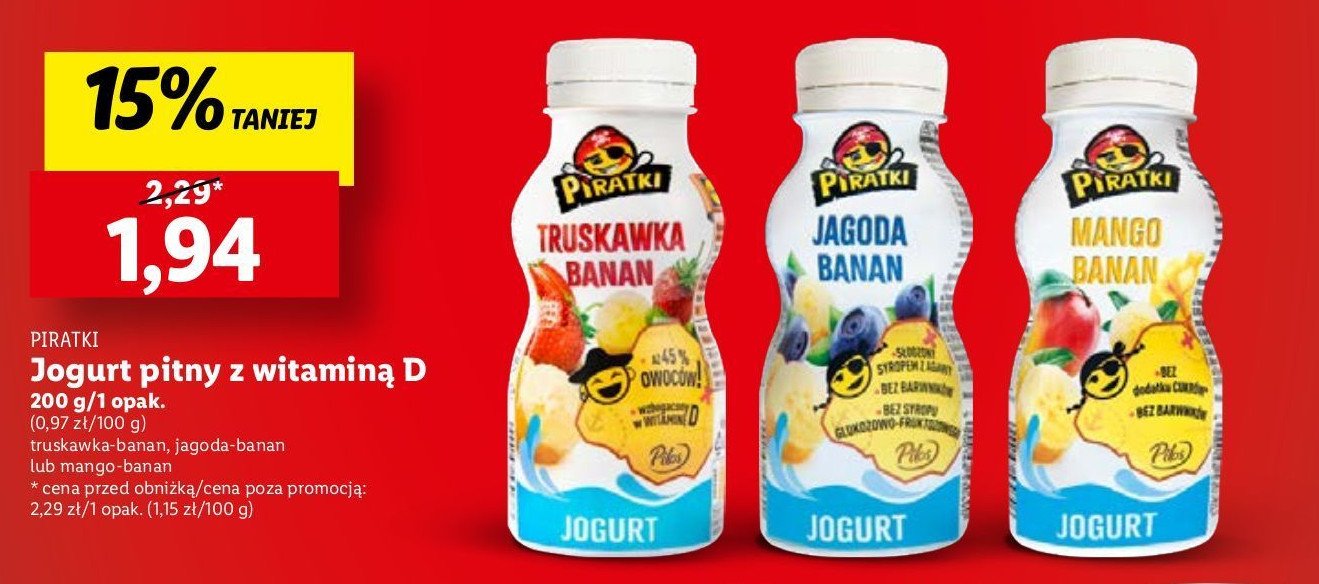 Jogurt truskawka-banan PIRATKI promocja