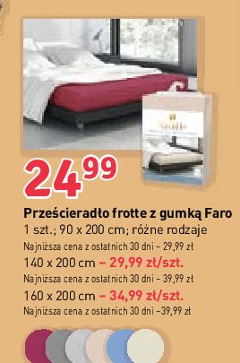 Prze艣cierad艂o frotte z gumk膮 140 x 200 cm Faro promocja