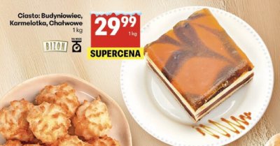 Ciasto Budyniowiec, Karmelotka, Chałwowe promocja w Delikatesy Centrum