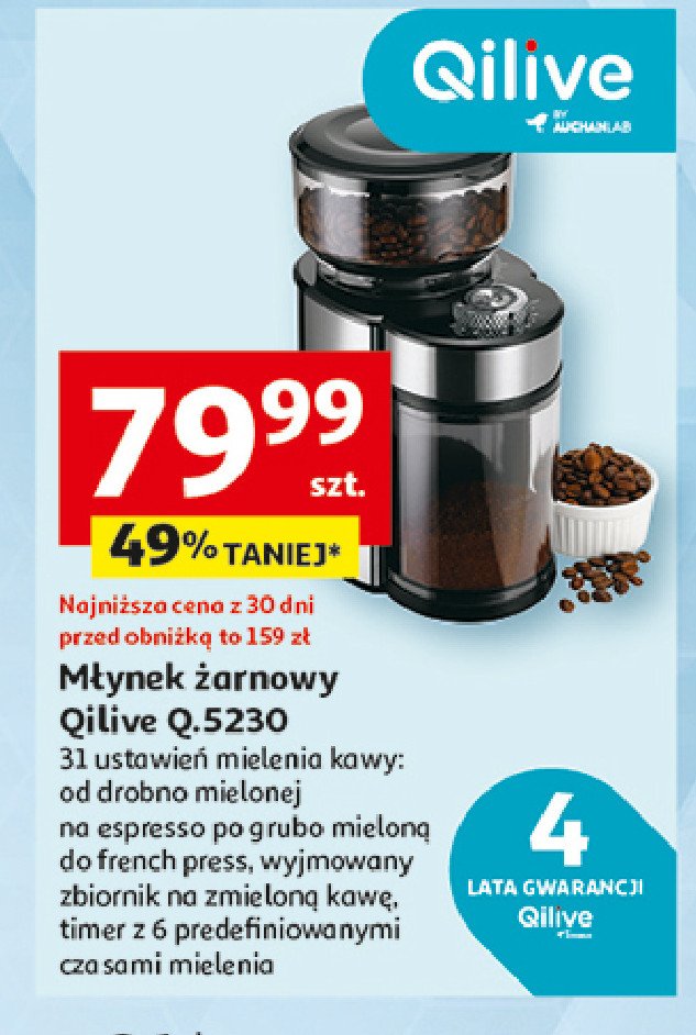 Młynek do kawy q.5230 Qilive promocja w Auchan