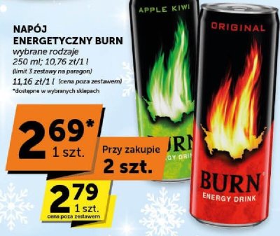 Napój energetyczny Burn wybrane rodzaje 250 ml promocja w ABC