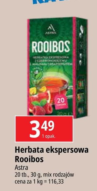 Herbata malina z grapefruitem Astra rooibos Astra tea promocja