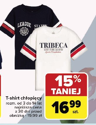 T-shirt chłopięcy 3-14 lat promocja w Carrefour