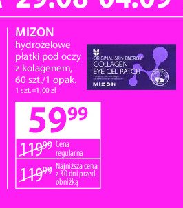 Płatki pod oczy hydrożelowe Mizon collagen promocja