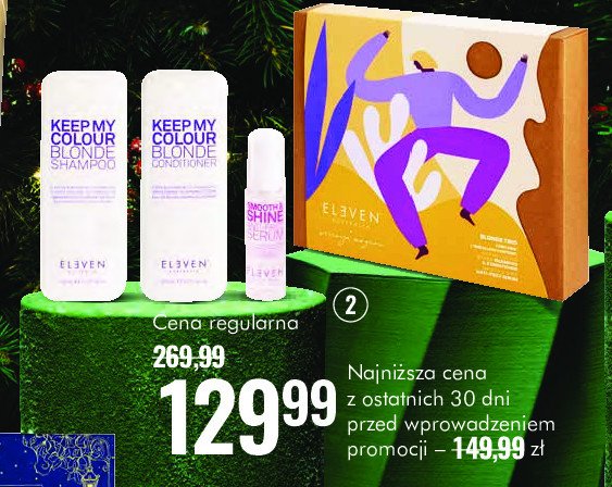 Zestaw w pudełku blonde holiday trio: szampon 300 ml + odżywka 300 ml + serum 60 ml Eleven australia promocja w Super-Pharm