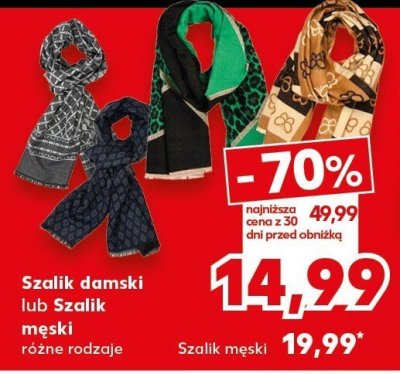 Szalik damski lub Szalik męski różne rodzaje promocja w Kaufland