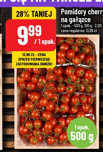 Pomidory cherry na gronie promocja