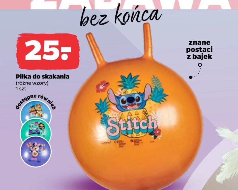 Piłka do skakania stitch promocja w Netto