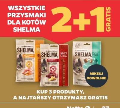 Przysmaki dla kotów Shelma promocja w Netto