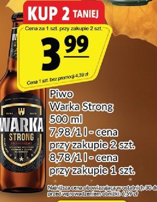 Piwo Warka Strong 500 ml promocja w Prim Market
