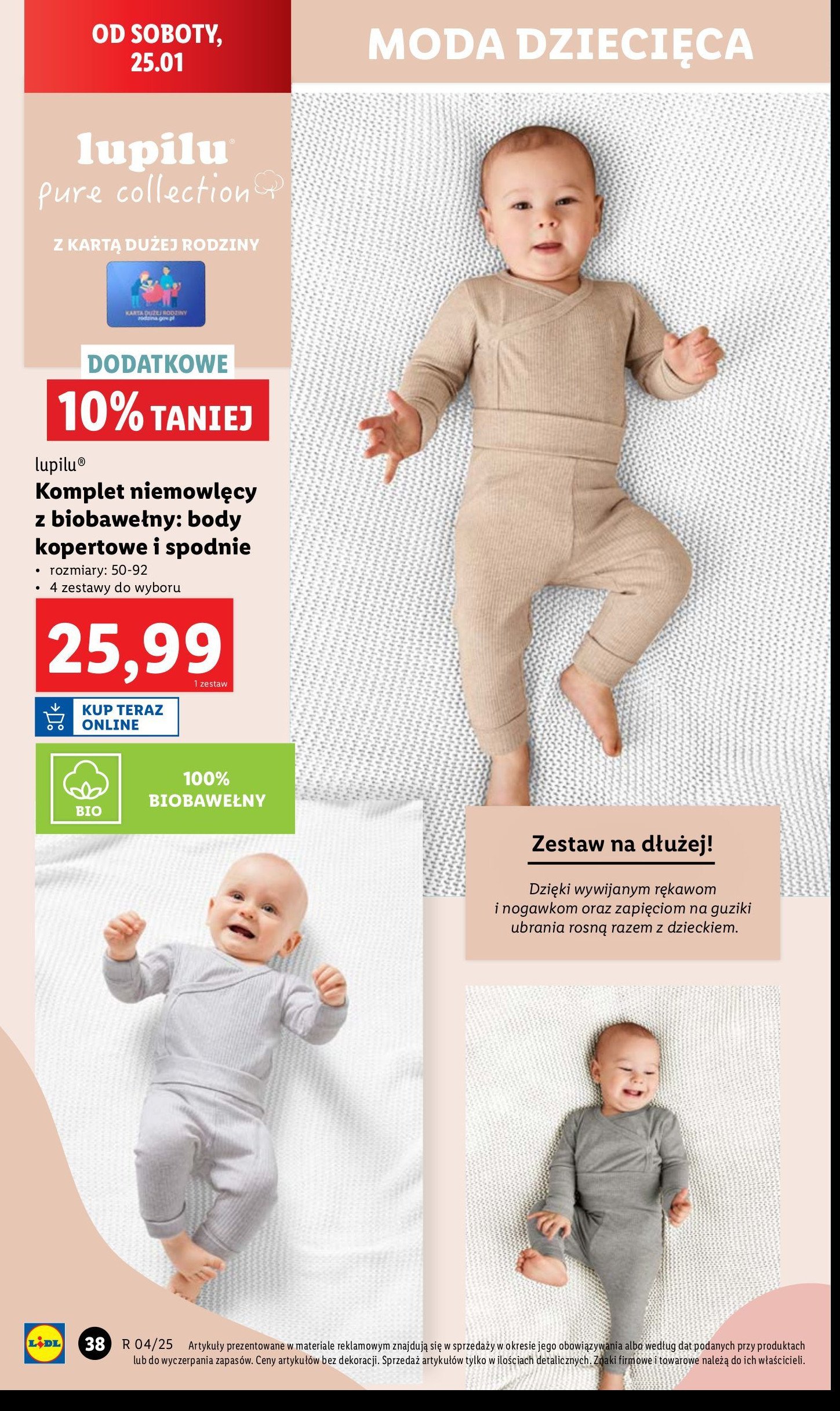 Komplet niemowlęcy Lupilu promocja w Lidl