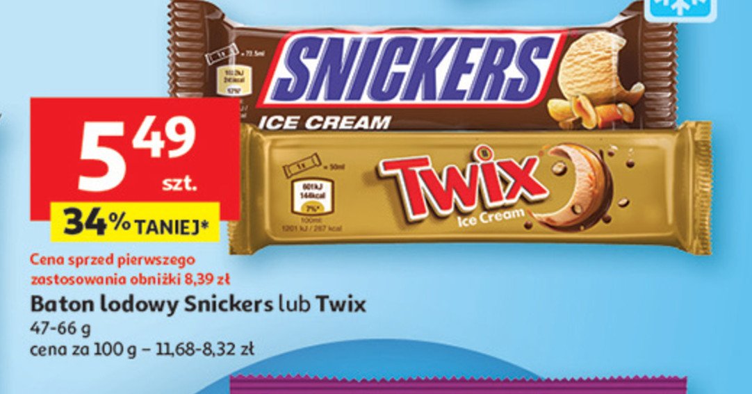 Baton lodowy Snickers promocja w Auchan