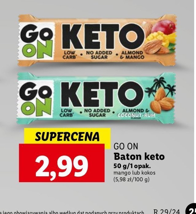 Baton almond & mango Sante go on! keto promocja