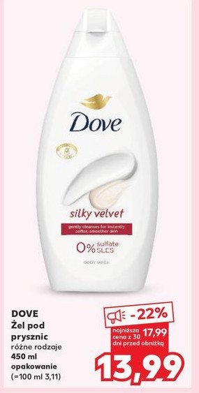 Żel pod prysznic silky velvet Dove promocja w Kaufland