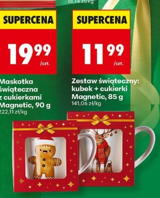 Maskotka świąteczna z cukierkami Magnetic, 90 g promocja w Biedronka