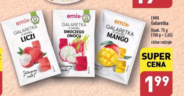 Galaretka liczi Emix promocja