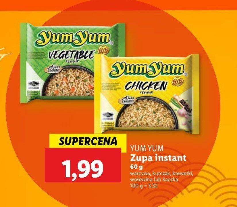 Zupa tajska z kurczaka Yumyum promocja w Lidl