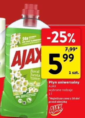 Płyn uniwersalny Ajax Floral Fiesta promocja w Intermarche