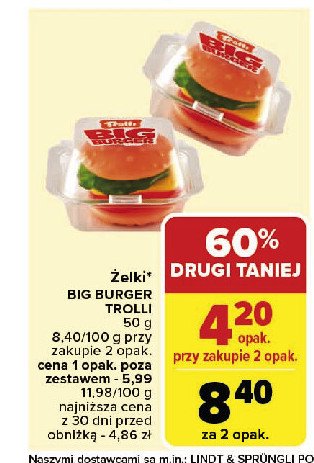 Żelki w kształcie hamburgerów Trolli promocja w Carrefour Market