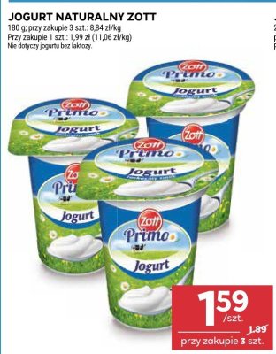 Jogurt naturalny Zott promocja w Stokrotka