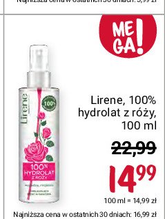 Hydrolat z róży Lirene dermoprogram promocja