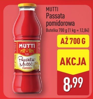Passata pomidorowa MUTTI promocja w Aldi
