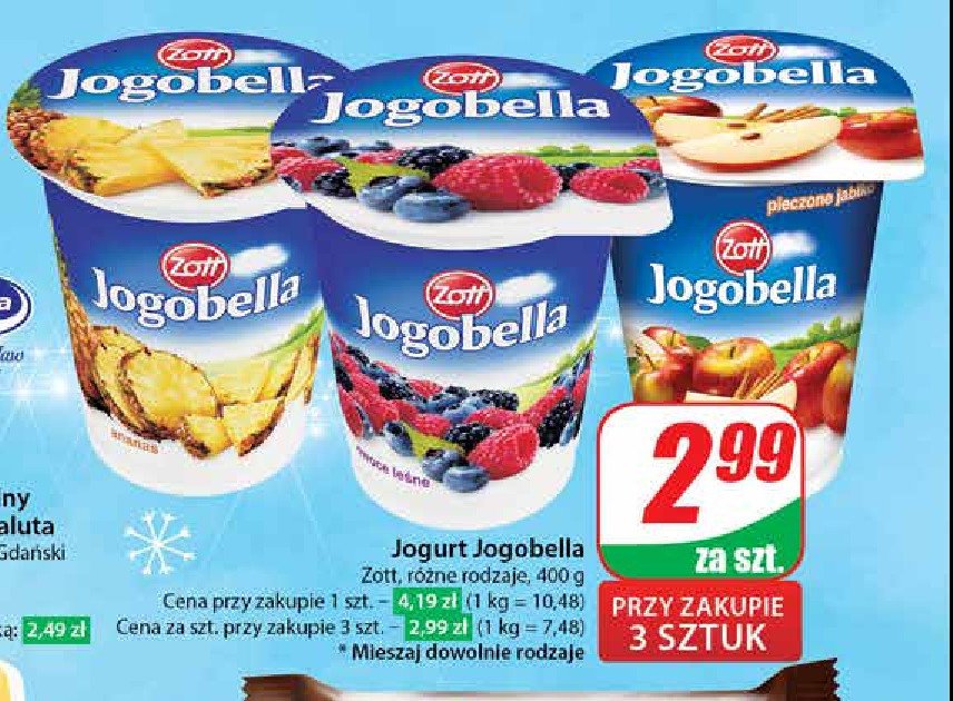 Jogurt owoce leśne Zott jogobella promocja