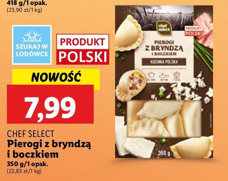 Pierogi z bryndzą i boczkiem Chef select promocja