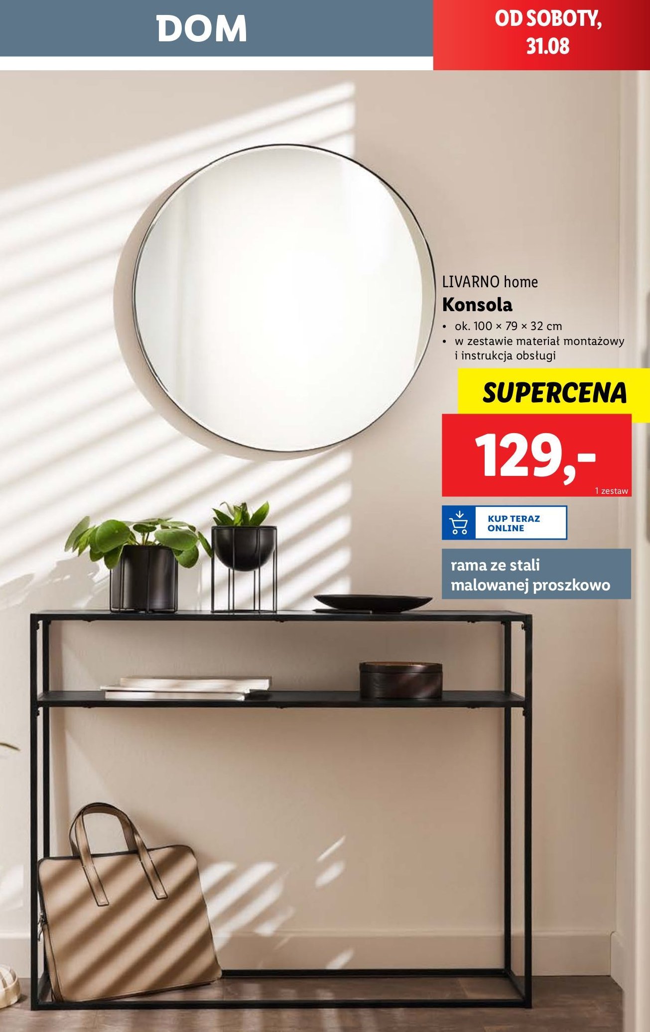 Konsola 100 x 79 x 32 cm LIVARNO HOME promocja