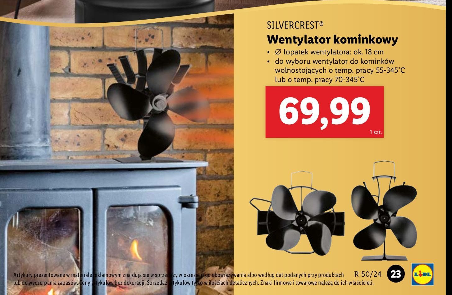 Wentylator kominkowy 55-345 c Silvercrest promocja w Lidl