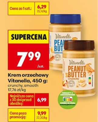 Krem orzechowy Vitanella 450g: crunchy, smooth promocja w Biedronka