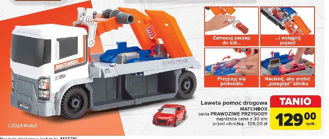 Laweta z torem zjazdowym Matchbox promocja w Carrefour