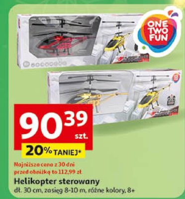 Helikopter sterowany dl. 30 cm, zasięg 8-10 m, różne kolory, 8+ promocja w Auchan