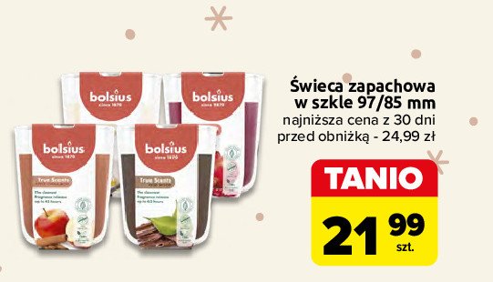 Świeca w szkle 97/85 jabłko z cynamonem Bolsius true scents promocja