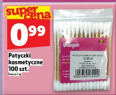 Patyczki kosmetyczne 100 szt. promocja w TOPAZ