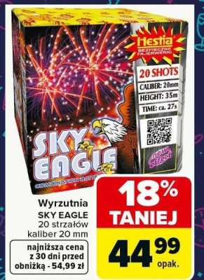 Wyrzutnia SKY EAGLE 20 strzałów kaliber 20 mm promocja w Carrefour Market