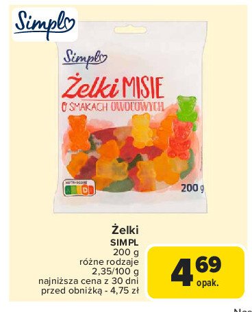 Żelki misie Simpl promocja w Carrefour Market