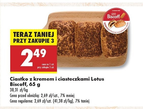 Ciastko z kremem i ciasteczkami Lotus biscoff promocja