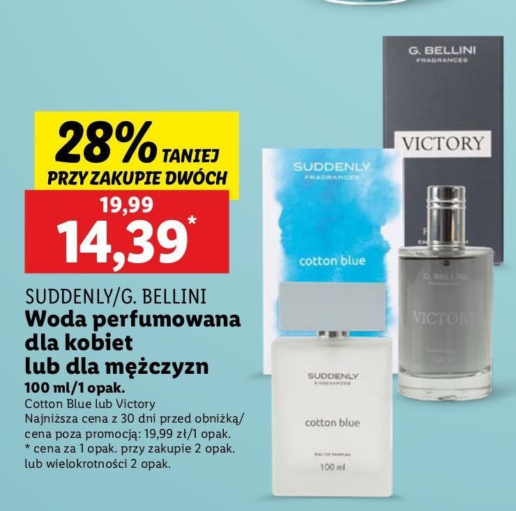 Woda toaletowa cotton blue Suddenly promocja w Lidl