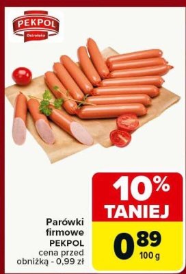 Parówki firmowe PEKPOL promocja w Carrefour