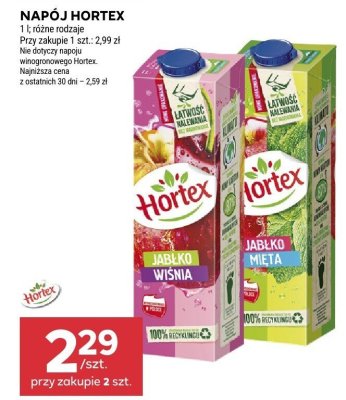 Napój Napój Hortex 1l różne rodzaje promocja w Stokrotka